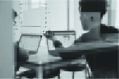 Employees Work in Office for ERP System