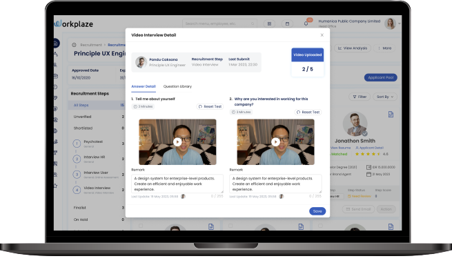 A business man using Workplaze HR Core